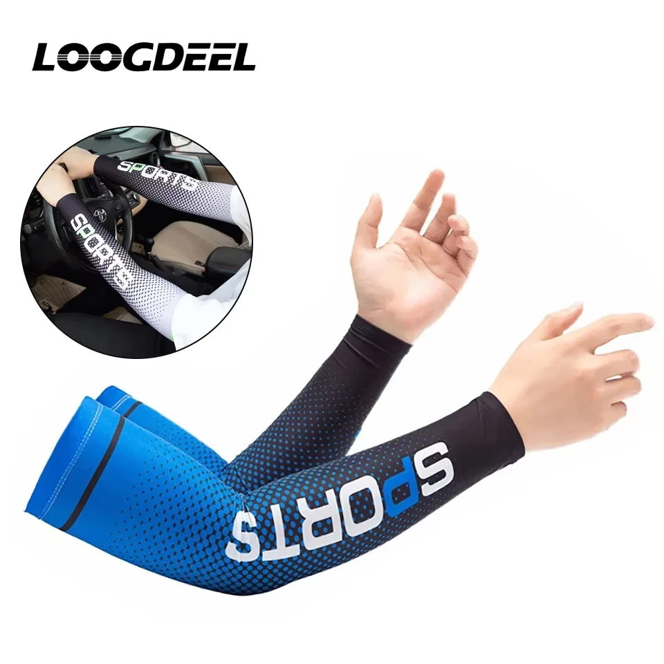 

LOOGDEEL Long Gloves Sun UV Protection Hand Protector Cover Sports Cycling Fishing Sleeves Arm Cover Ice Silk Cool Arm Sleeves