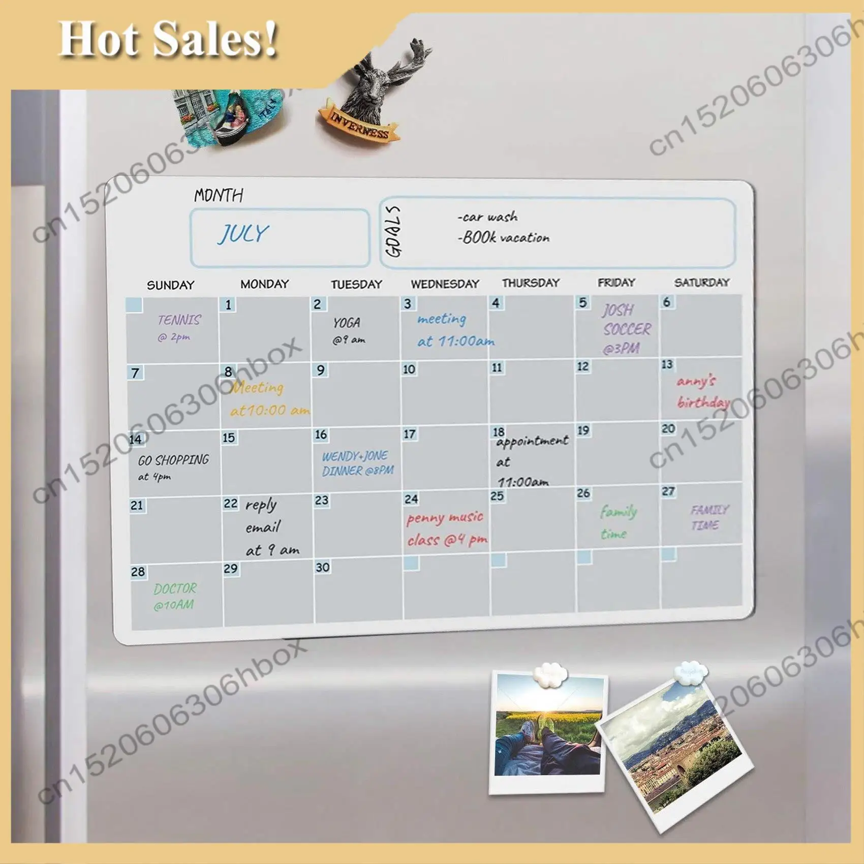 

-HOPE A3 Magnetic Whiteboard Dry Erase Calendar Set Whiteboard Weekly Planner For Refrigerator Fridge Kitchen Home 17X12 Inch