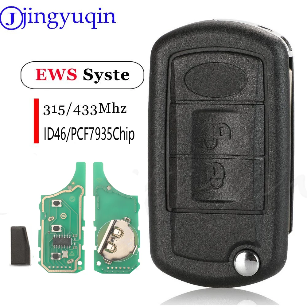 

Jingyuqin EWS Syste складной дистанционный автомобильный ключ 315 МГц/433 МГц с чипом pcf7935 ID46Chip для Land Rover Range Rover Sport LR3 Discovery