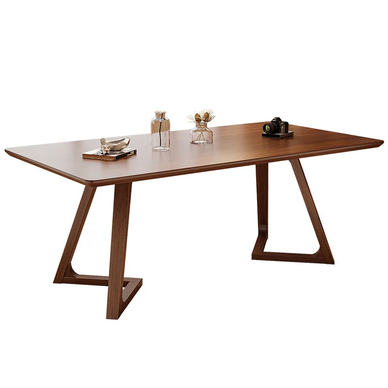 

Длинный обеденный стол из массива дерева в скандинавском стиле, бытовой стол для еды на несколько человек, простой кофе для переговоров