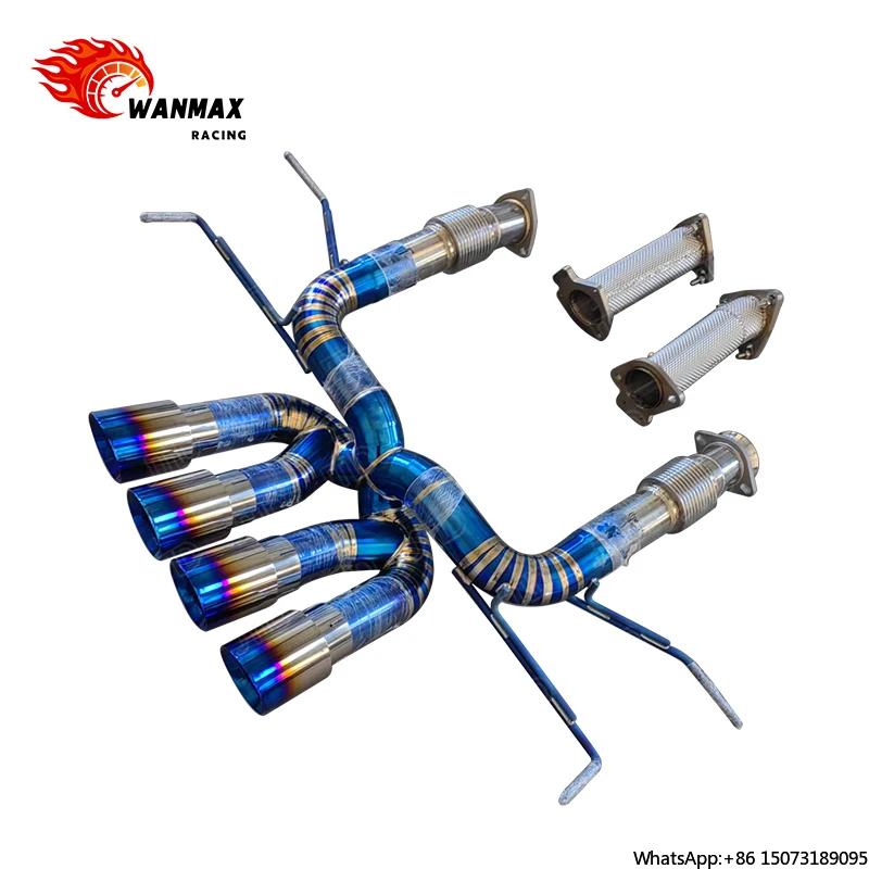 

Racing Sport Stainless Steel Downpipe Four Middle Outlet Titanium Bypass Catback for C8 Z06 2022+