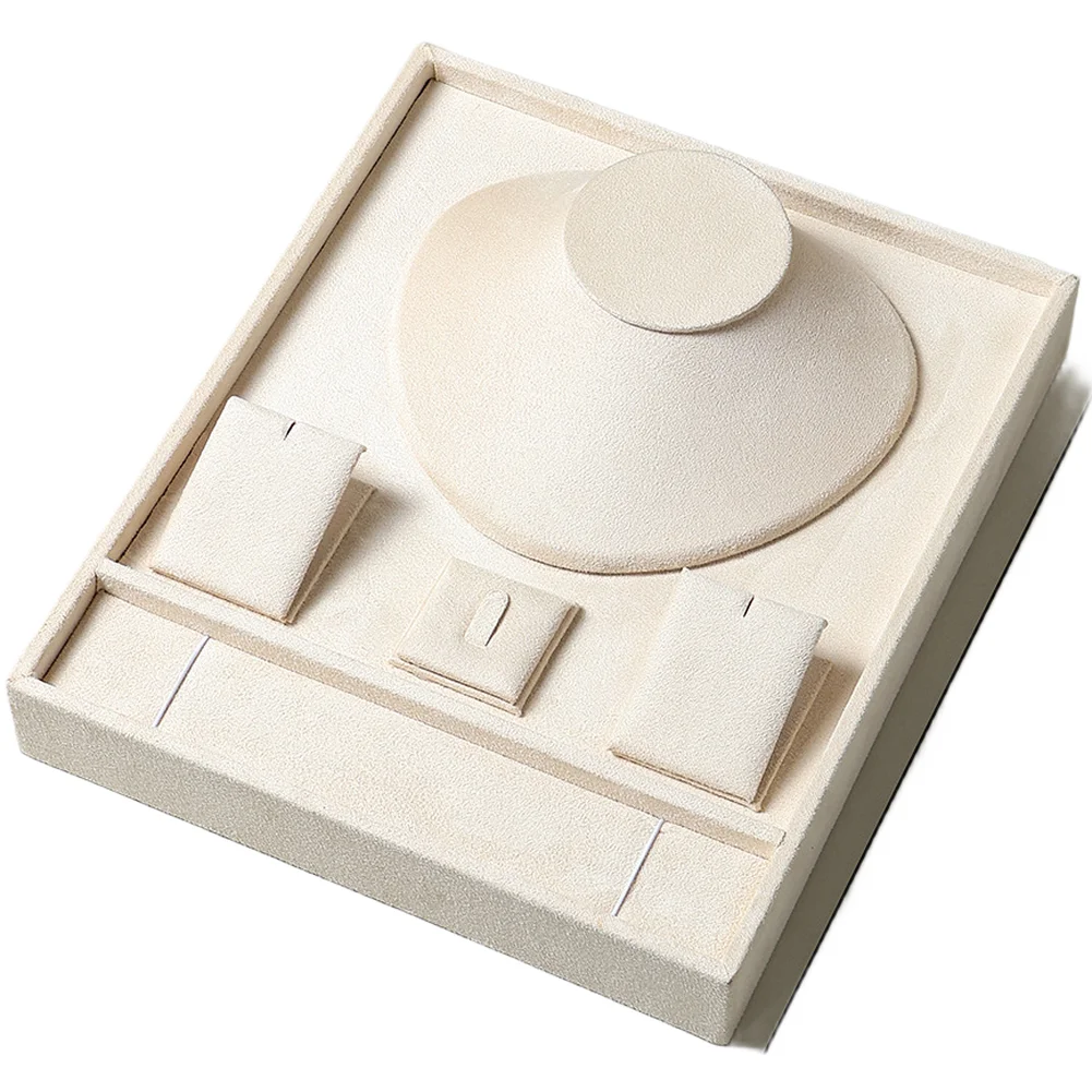 Jewelry Display Stand Tray For velvet for Necklace Bracelet Earring Counter Flannel 25.2x30.2x4cm Compact Square Design