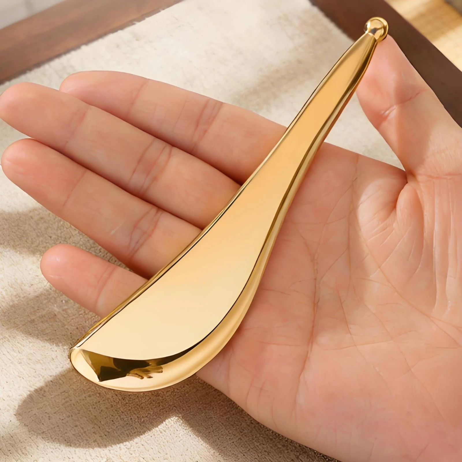 Facial Massage Stick Teardrop-Shaped Body Massage Stick Gua Sha Tool Handheld Massager Lightweight for Self-Care, Relaxation
