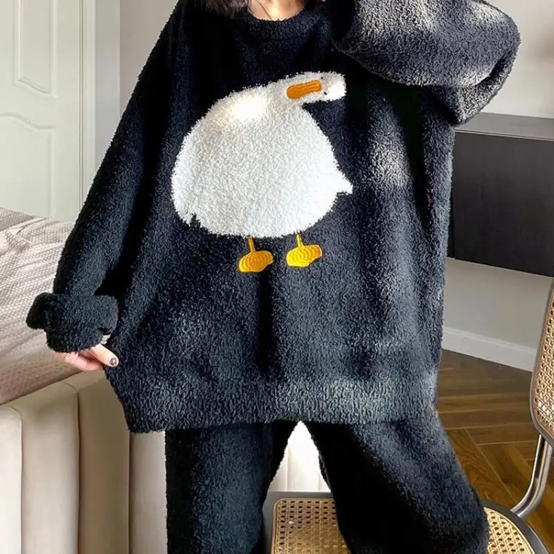 

Women's Clothing Pajamas Winter Thicken Keep Warm Leisure Comfortable Outdoors At Home Sleep Fashion Exquisite Suit Minimalist