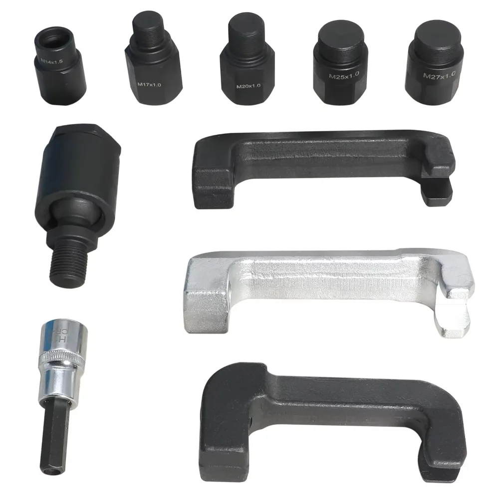 10pcs M14 - M27  Fuel Injector Puller Extractor Nozzle Remover Adapter Kit