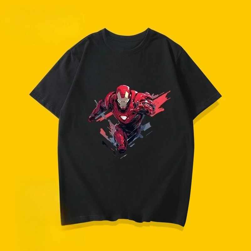

Автономная Marvel новая высококачественная футболка с принтом Marvel Iron Man для мужчин и женщин с одинаковыми свободными короткими рукавами
