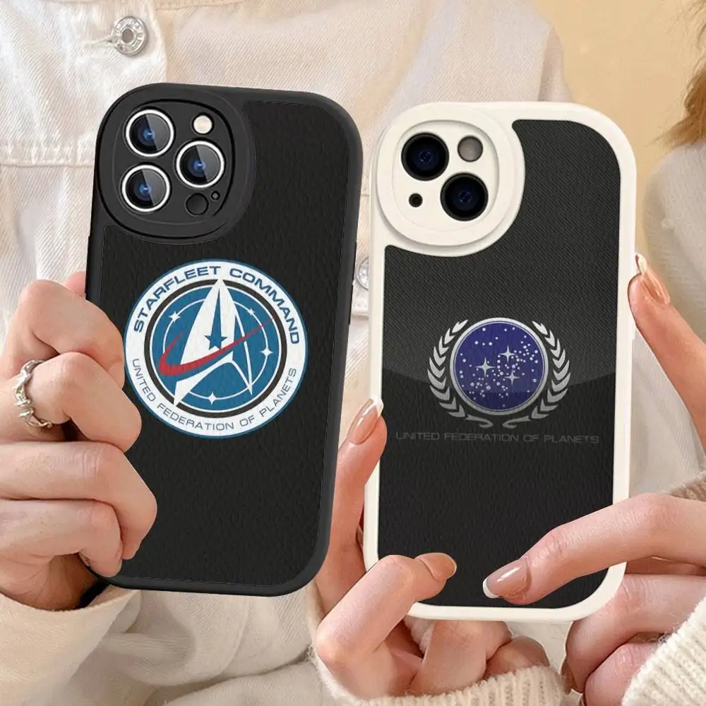 

Fashion Star Trek Ships Logo Phone Case For IPhone 16 15 14 11 12 13 Pro Max Plus Back Leather Shell