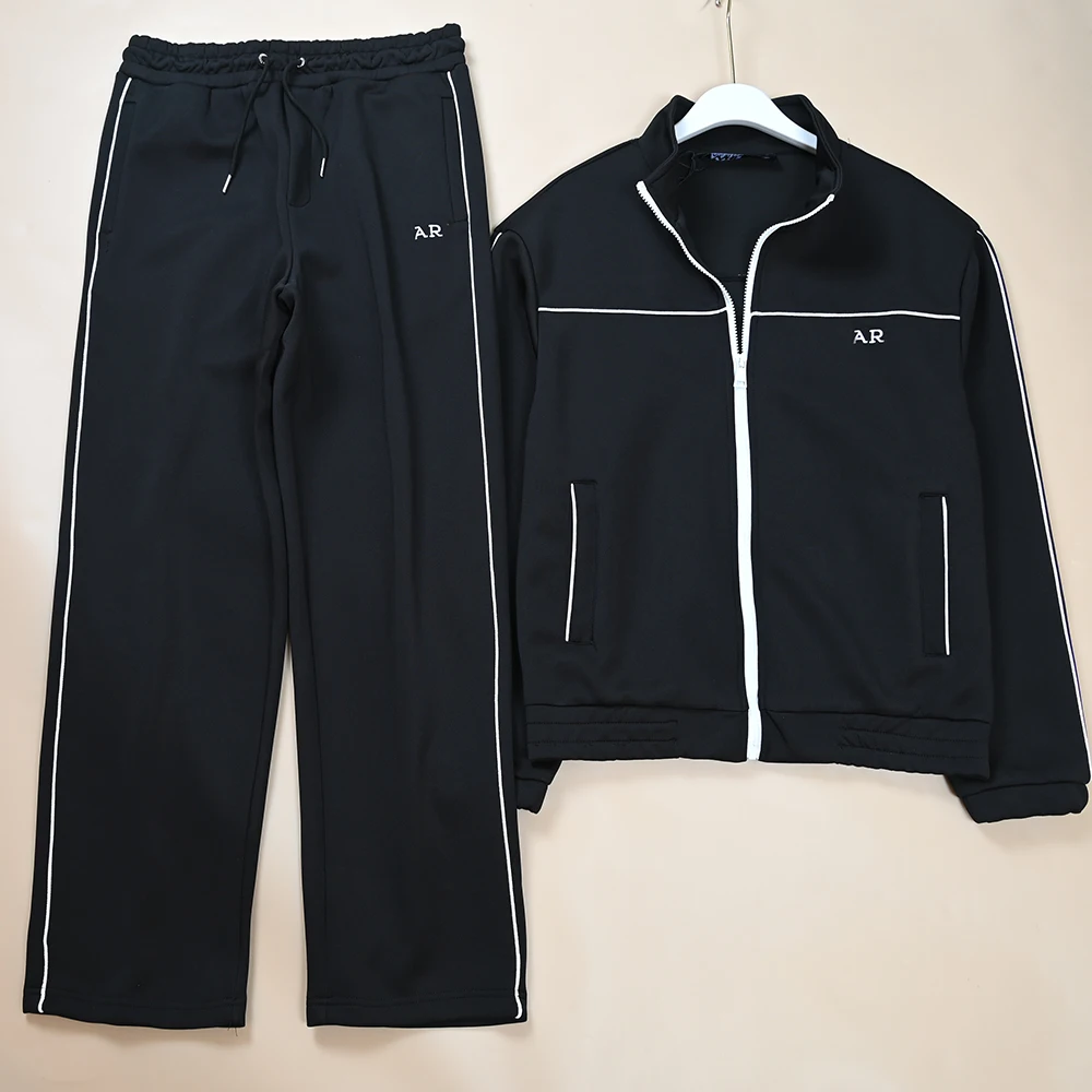 

Men's Sporty Casual Color Block Hoodie And Pants Set Stand Collar Open Front Long Sleeve Autumn Fashion Ensemble