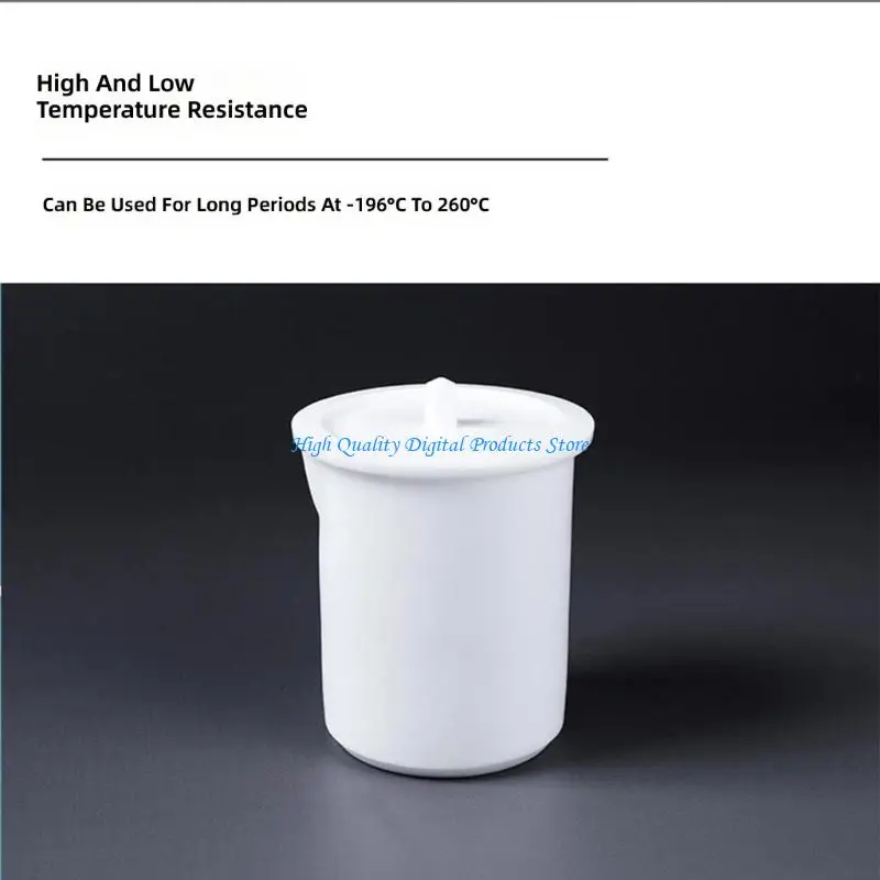 

U2JE Professional Laboratory Measuring Cup Shatterproof PTFE Beaker With Cover For Volatile Reagent Storage And Processing