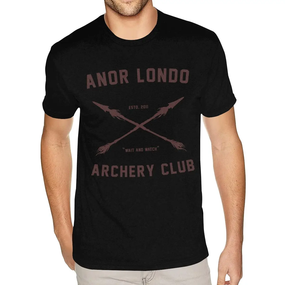 Design Anor Londo Archery Club Art Tee Men Bespoke Short Sleeves Cotton Black O Neck Tee Shirts