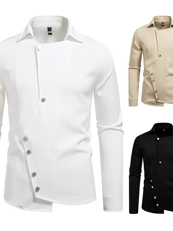 

Новинка 2025, мужская повседневная одежда Long Sve irt размера плюс, модный дизайн, удобный топ из полиэстера, мужская модная повседневная одежда