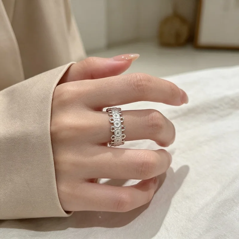 GANPUP Texturierte Runde Verstellbare Fingerringe für Frauen Kreativer Modischer Neuer Ring Schmuck Paargeschenk Party Urlaub Kольцо – Detail 6