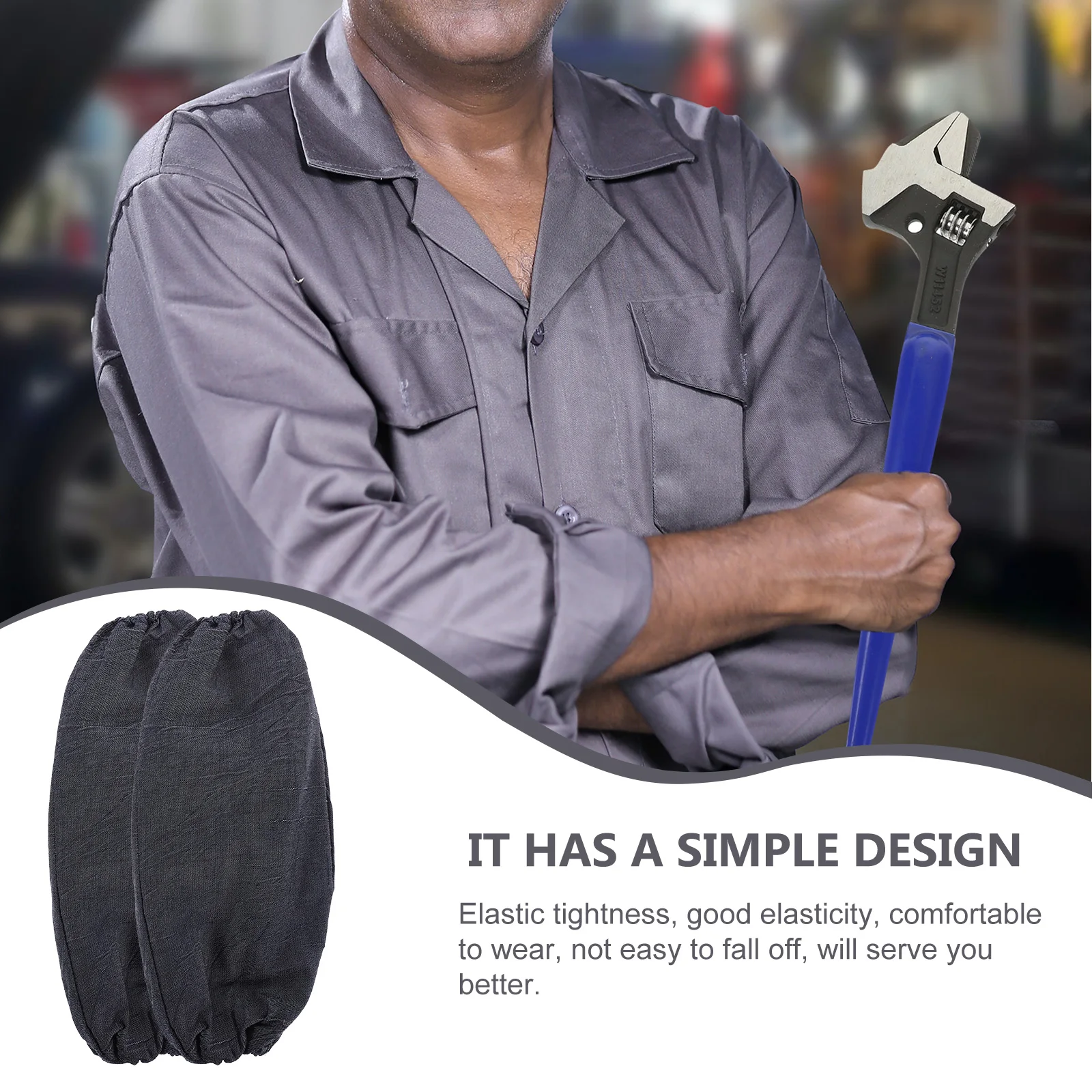 

5 Pairs Durable Anti-Dirt Wear-Resistant Arm Sleeves Elastic Labor Protection Sleeves For Construction Gas Welding Work