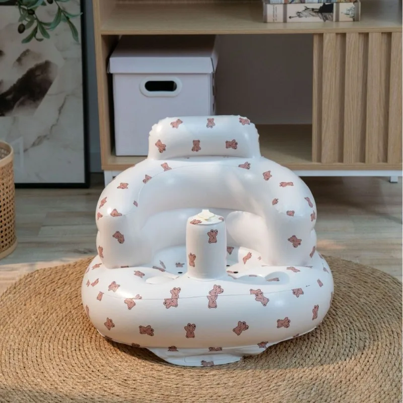 Asiento inflable plegable portátil para bebé, para alimentación y baño, sofá inflable para bebé