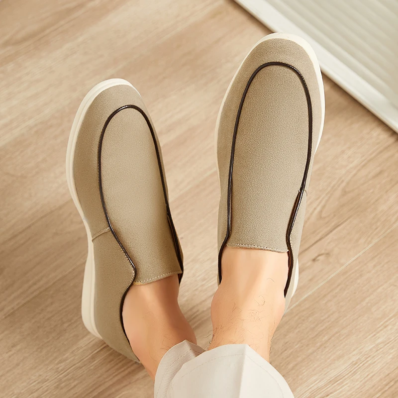 

Мужские лоферы с замшевой плоской подошвой, удобная легкая повседневная деловая официальная мужская обувь