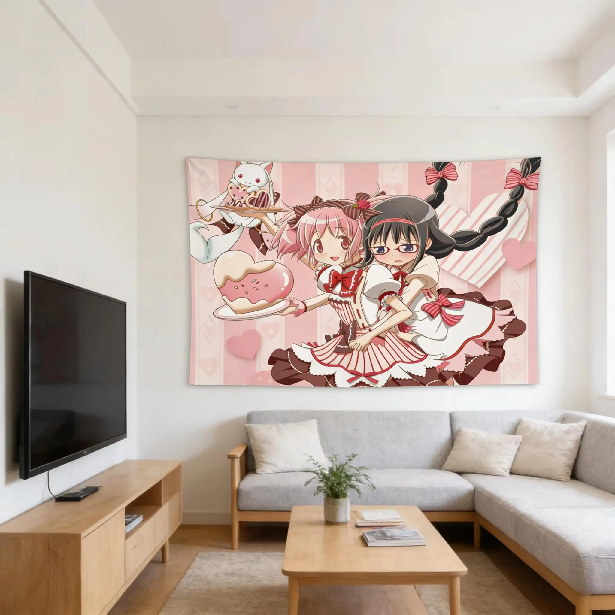1pc M-Madoka M-Magica Tapestry, Magical Girl Anime Wall Hanging, Ideal for Anime Fan Bedroom Dorm Room Home Decor & Wall Art