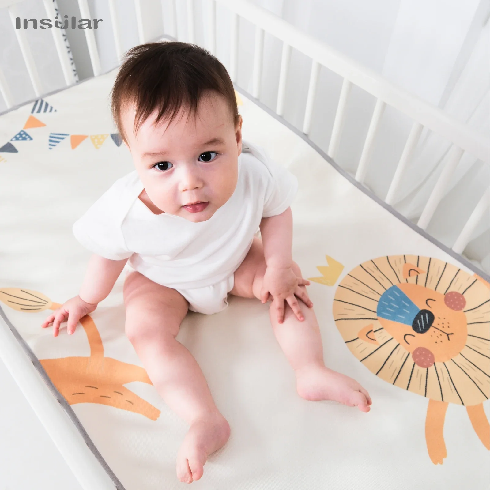 

Summer Baby Changing Mattress Baby Cooling Mats Newborn Ice Silk Sleeping Crib Pad Infant Bedding Set Ice Silk Fiber