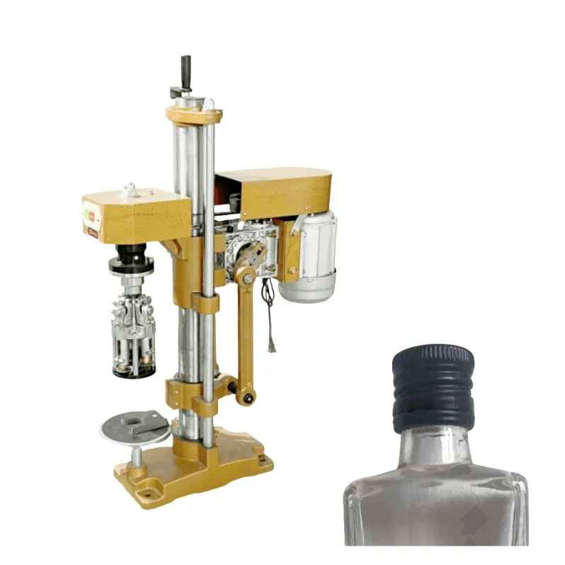 

Industrial SemiAutomatic Electric Lock Capping Machine for Glass Wine Bottles Aluminum Design