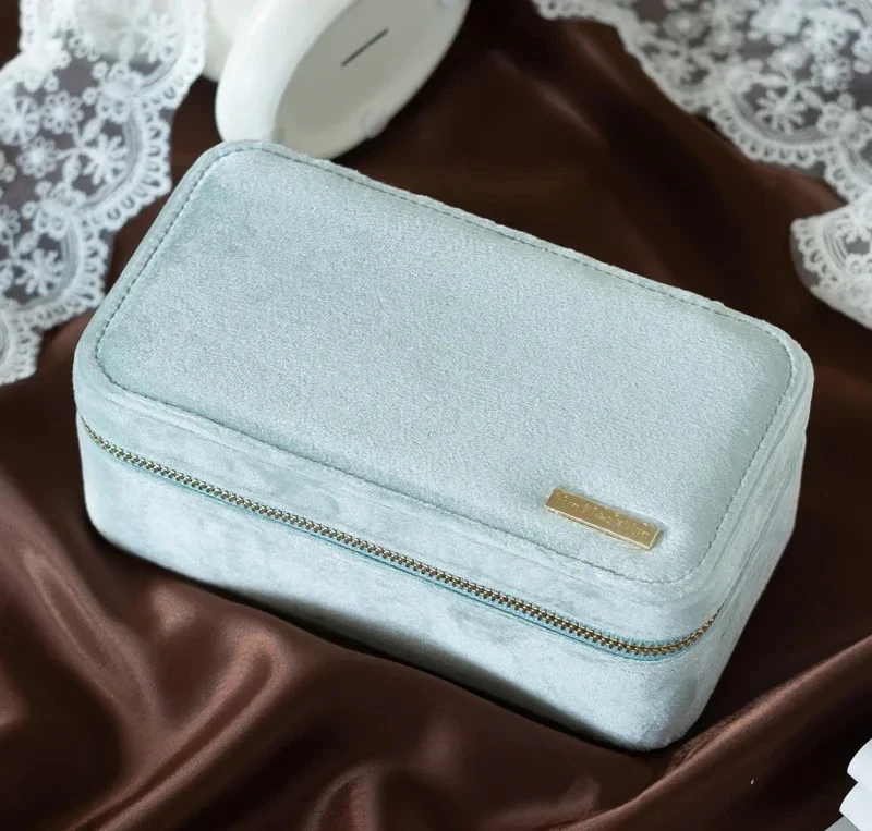 Jewelry Box 2022 New Premium Fleece Cloth Storage Box Upscale Portable Light Luxury Velvet Bag Jewelry Jewelry Box