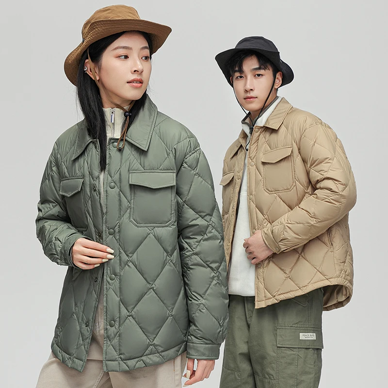 

Loose ort Lightweight down Jaet 2025 New Sle for Men And Women Big Size Couple Faionable Polyester Fiber White Du down