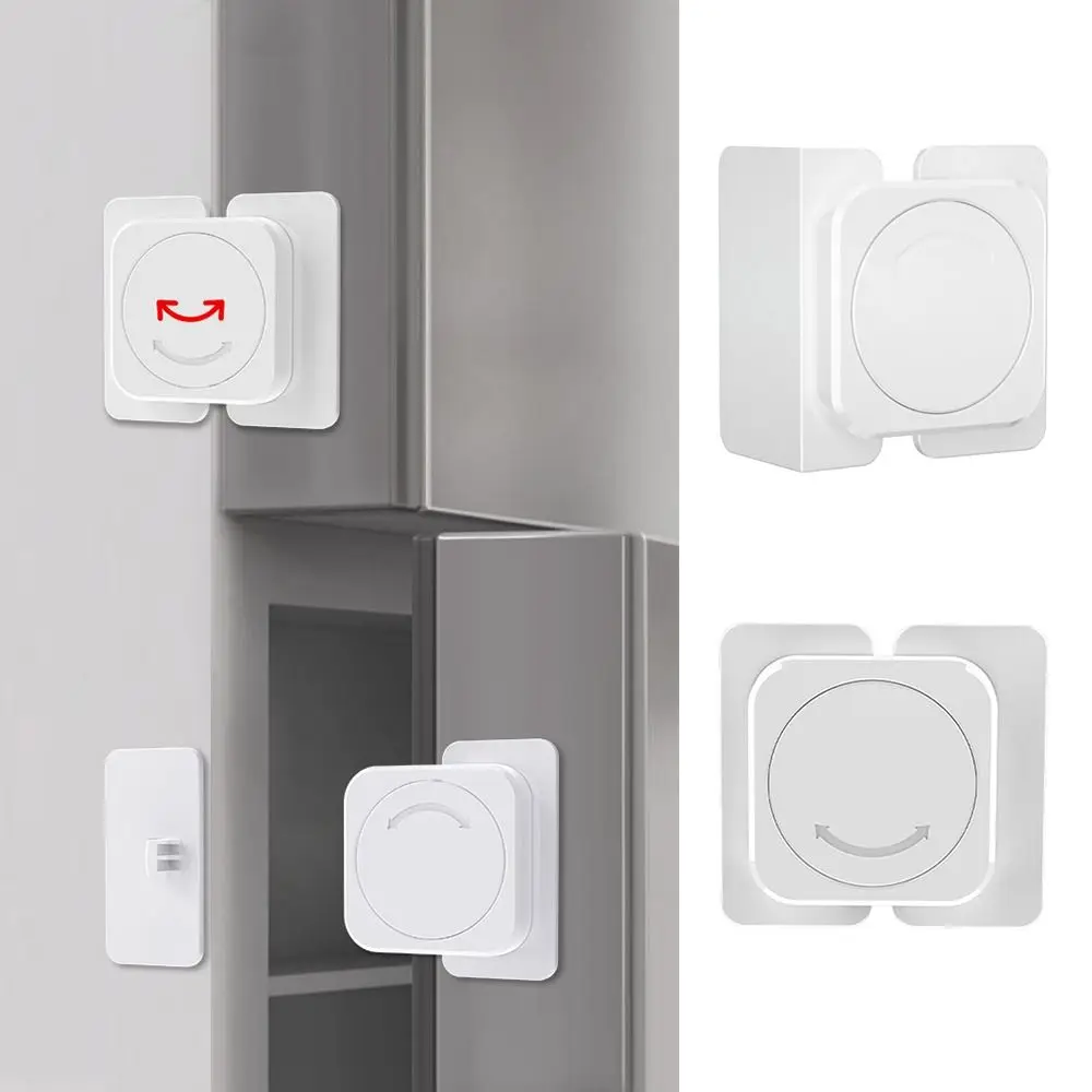 Durable Multi-function Drawer Anti Opening Lock Plastic White Cabinet Strap Locks Adhesive Anti-pinch Buckle For Toddler