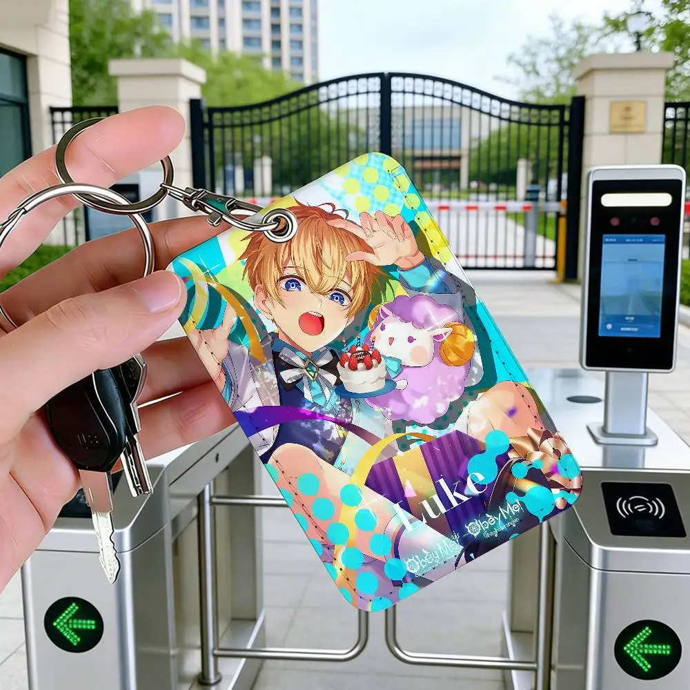 popular Game O-Obey Me cute Anime Cute Cartoon Inteated Elevator Card Acc Control Card Keychain Protective Cover Gift Keychain