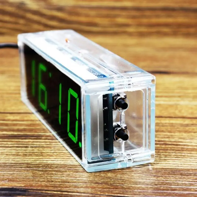 X9FA DIY Digital LED Clock Set Light Control Temperature Date Time Display with Case