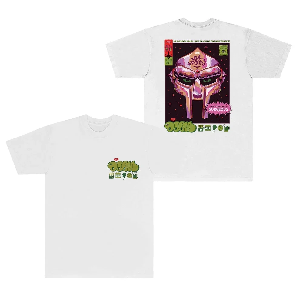 MF Doom Beef Rapp T-Shirts Mm Food Album Logo Tee Unisex Fashion HipHop Streetwear Short Sleeve Top