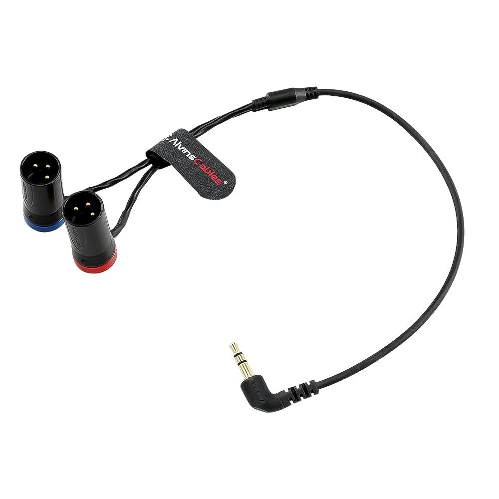 Alvin's Cables 1/8’’ TRS to 2 XLR 3 Pin Male Breakout Audio Cable for RØDE Wireless GO II MixPre Recorder Unbalanced, 45cm