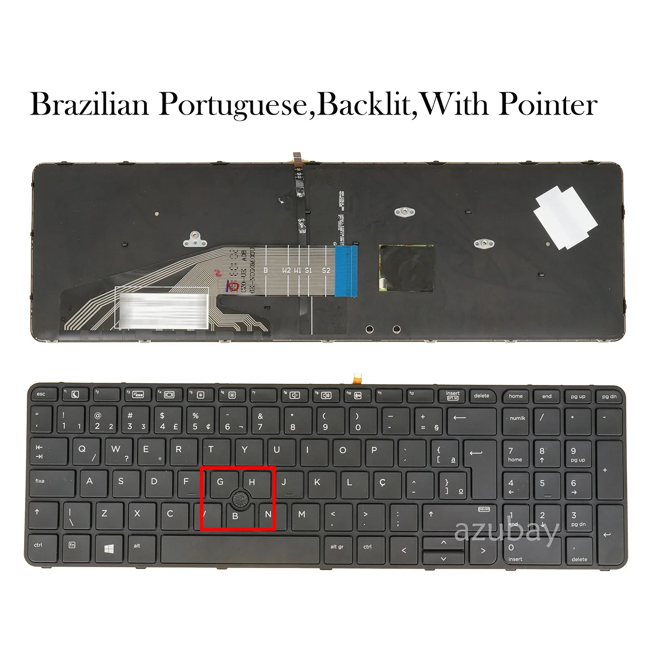 841145 831023-201 Backlit Laptop Keyboard for HP PROBOOK 650 G2, 650 G3, 655 G2, 655 G3, BR Brazilian PO Portuguese + Pointer