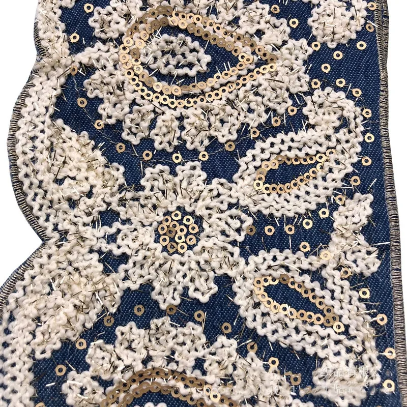 1 Yards Embroidered  Lace Trim Clothes Denim Ribbon Ethnic Sewing DIY