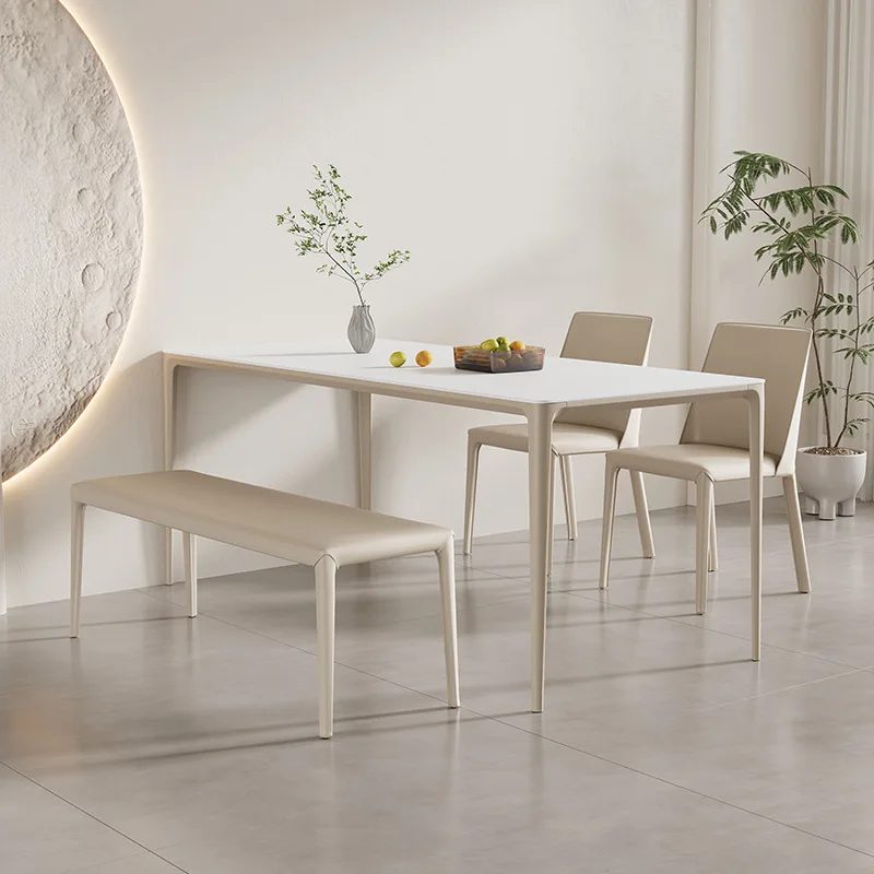 Italiano, Minimalista, Hogar, Comedor, Sillín de Cuero, Banco, Estilo Crema