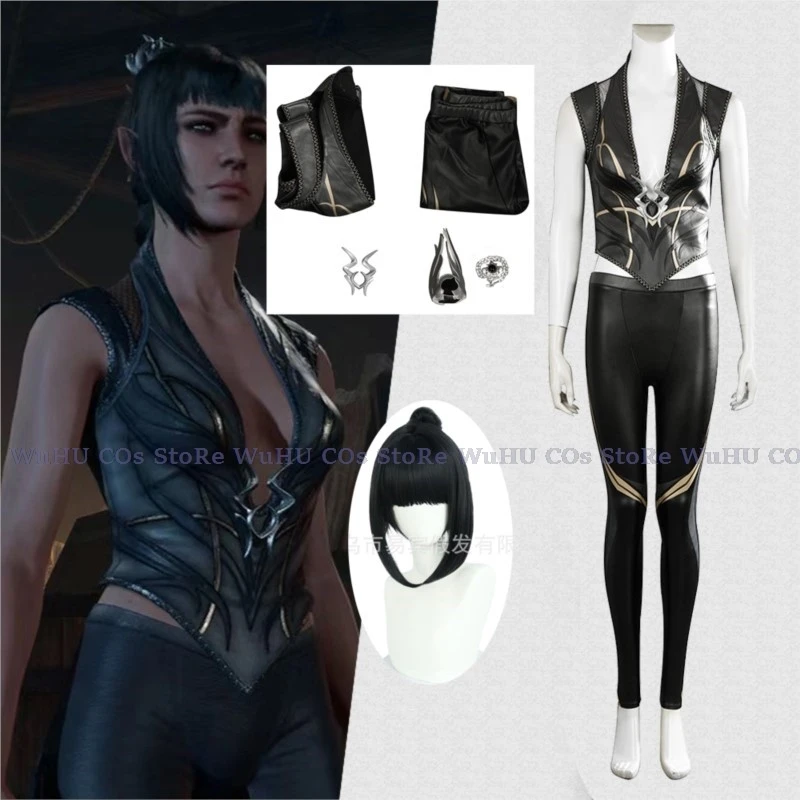 

Baldurs Cos Gate 3 Cosplay Shadowheart Costume Fantasia Disguise Adult Women Leather Pants Outfit Female Halloween Carnival Suit