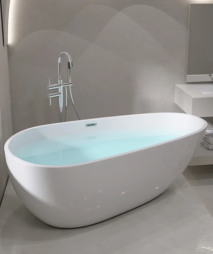 

Egg shaped family double acrylic Euro thin edge independent minimalist bathtub 049 bathtub