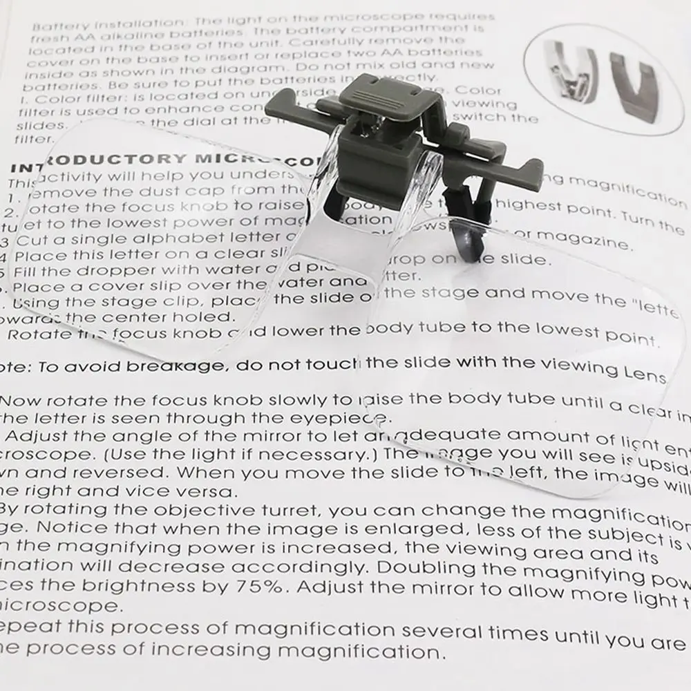 2X Magnifier Light-weight Magnifying Glasses with Clip Loupe for Needlework Crafts Map Reading