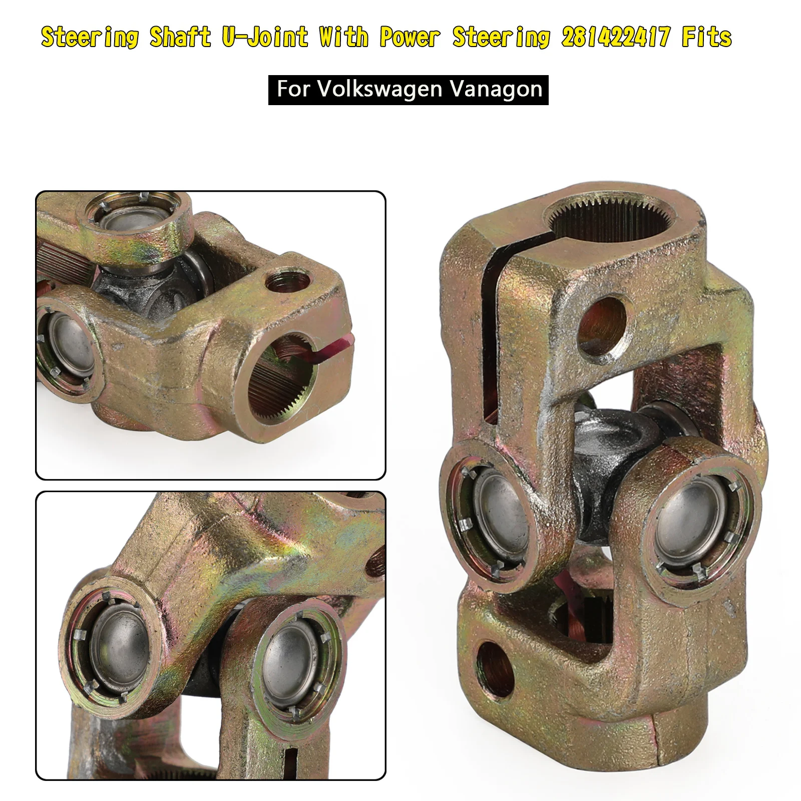 Areyourshop Steering Shaft U-Joint With Power Steering 281422417 Fits For Volkswagen Vanagon 281422417