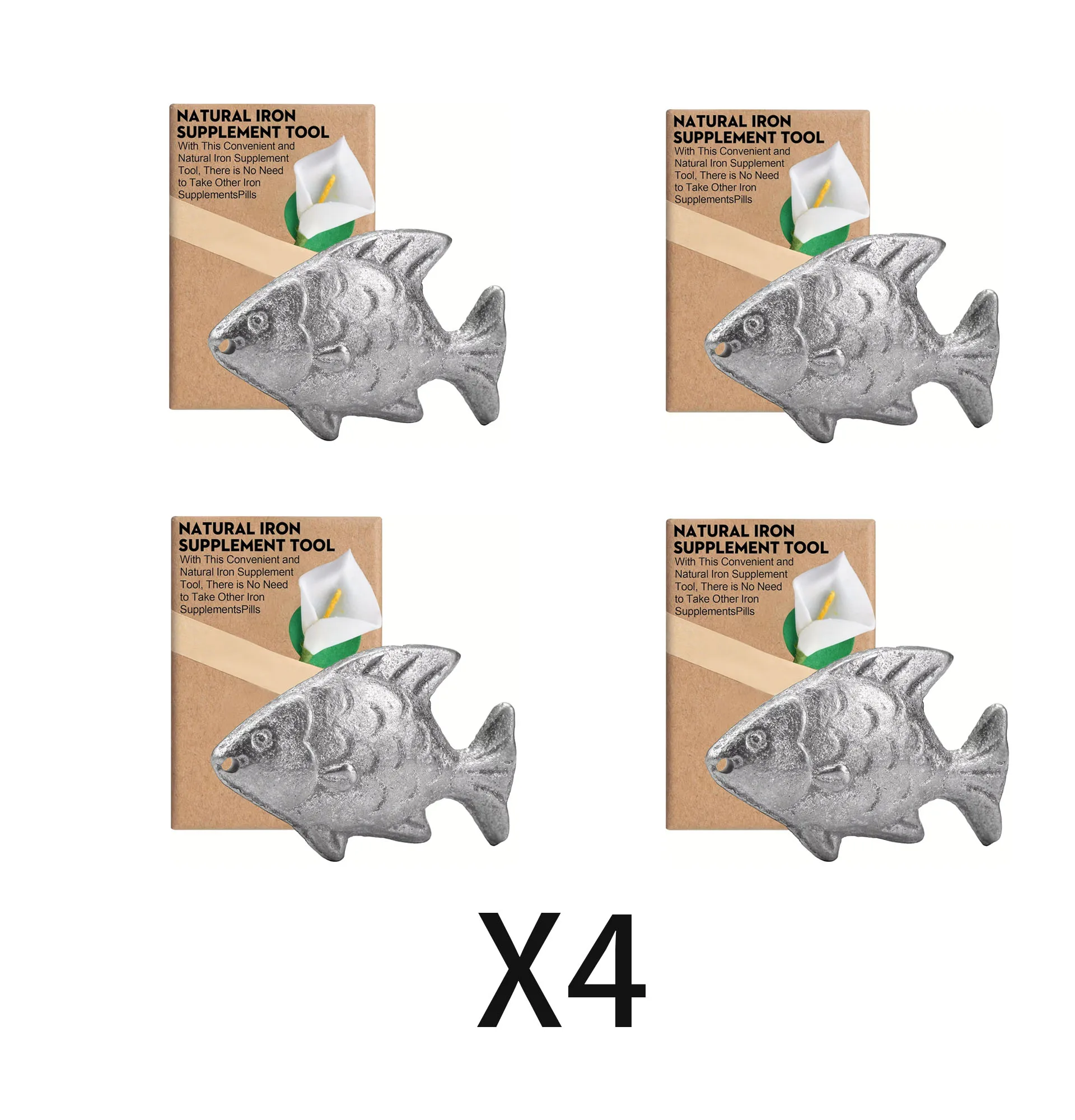 

4pcs Iron Fish Cooking Tool to Add Original IronSupplement to Food and WaterIron Supplement Tool for Iron Deficiency Vegetarians