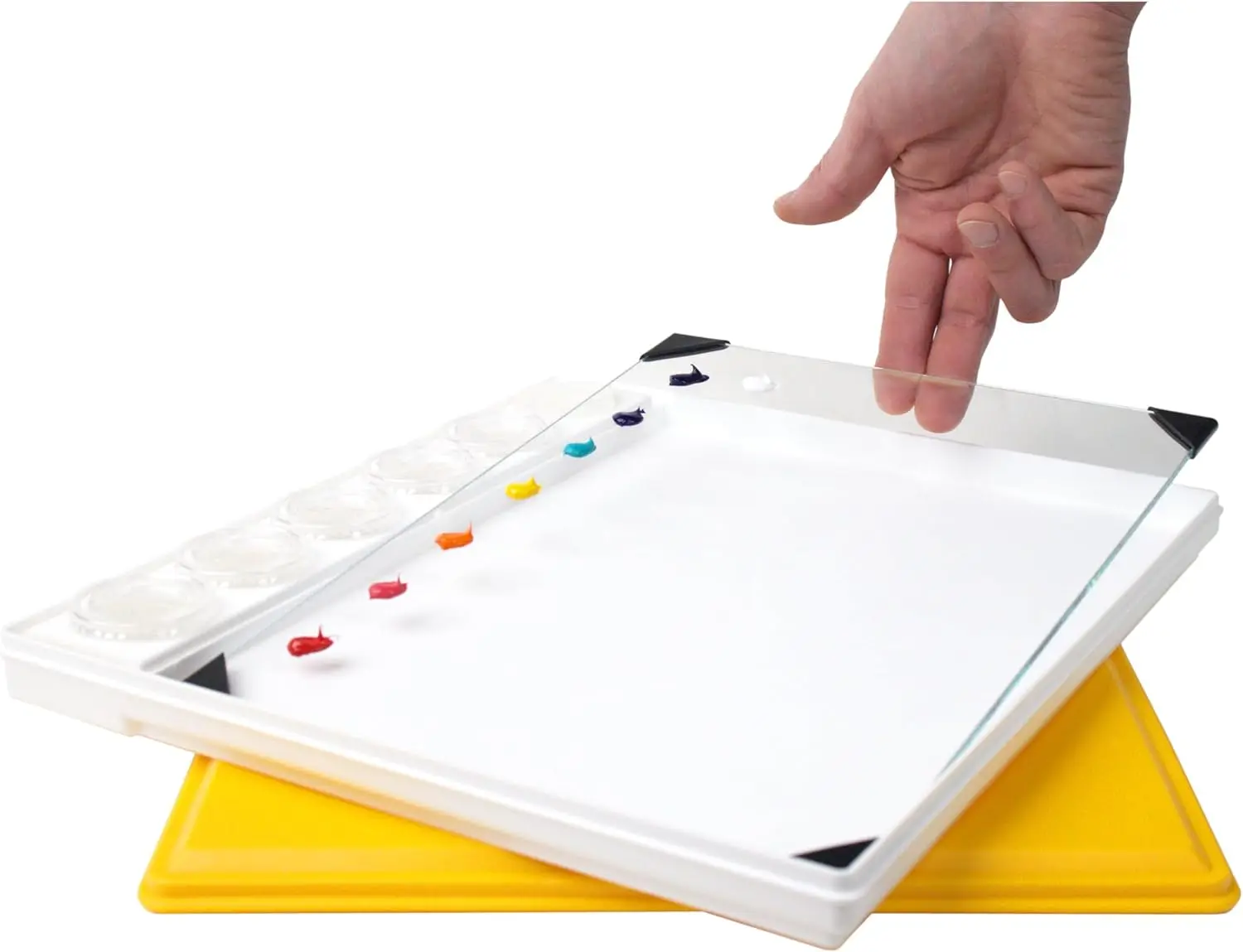 POSH Glass Artist Palette &    Sta-Wet Painter’s Pal 9x12 Set - Tempered Glass Palette for Painting & Sta-Wet Palette