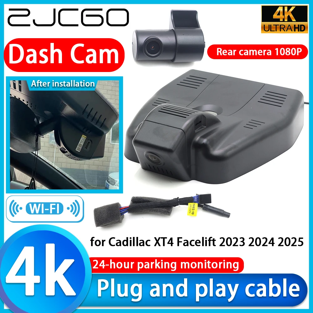 

ZJCGO Video Recorder 4K UHD Plug and Play DVR Dash Cam for Cadillac XT4 Facelift 2023 2024 2025