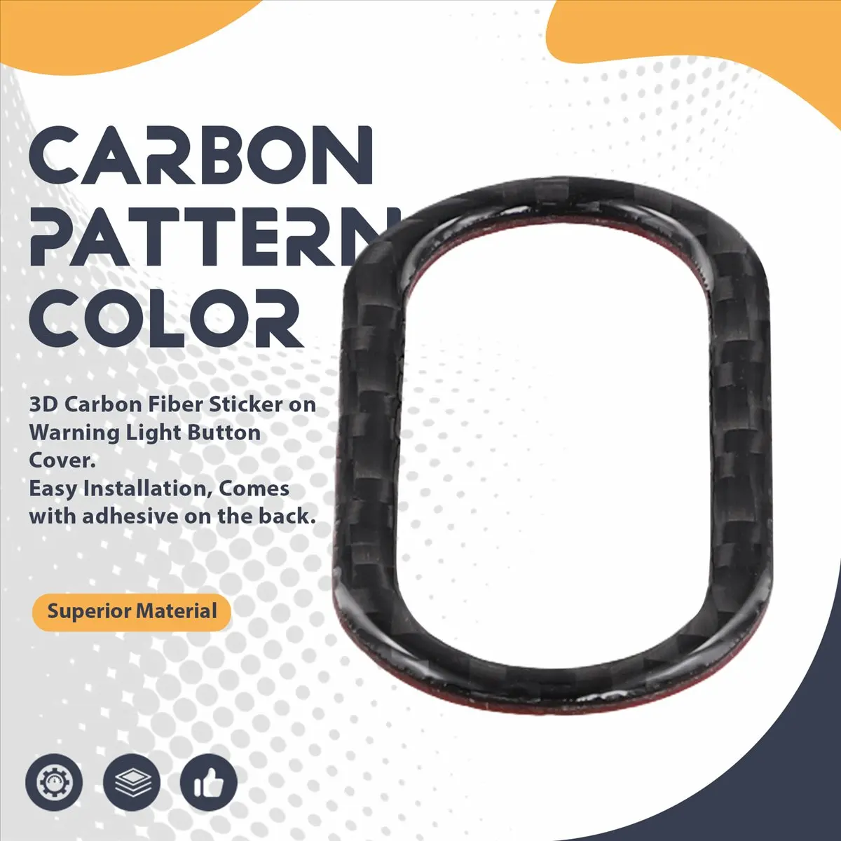 Super Sale Carbon Fibre Interior Warning Light Button Switch Time Cover for MINI Cooper F55 F56 Countryman F60