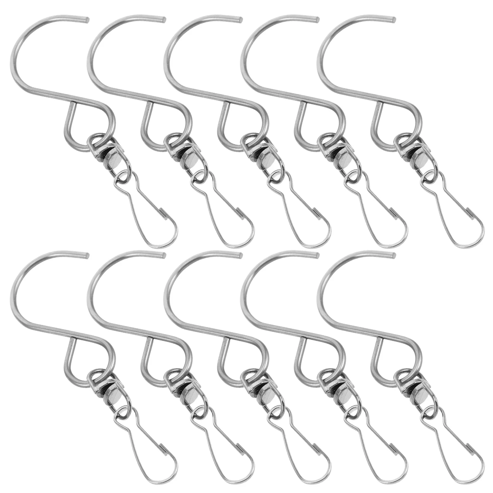 

10 Pcs Rotating Wind Chime Hook Hooks for Bird Feeders Hanging Plants Spinner Hummingbird Stainless Steel Garden Lanterns