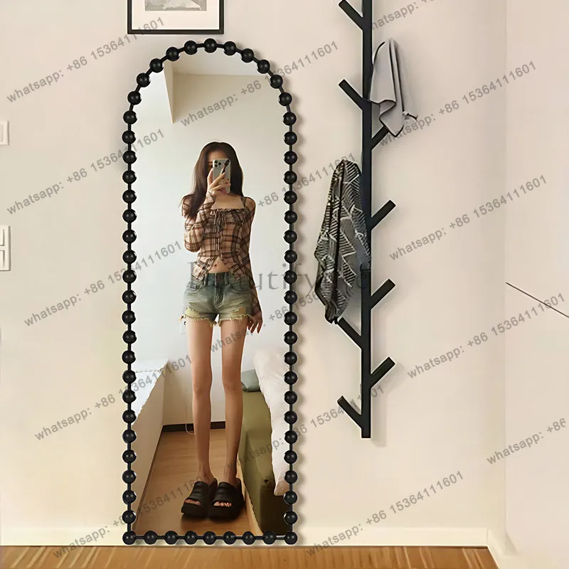 LD Luxury Bathroom Mirror Floor Funky Long Big Standing Girls Full Body Items Modern Mirror Moving   Living Room Decorations