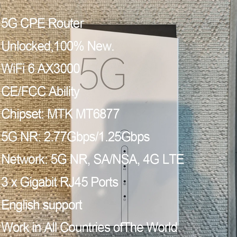 

Новый гигабитный Wi-Fi-маршрутизатор 5G R4A-77 Глобальная сеть двухдиапазонный Wi-Fi 6 AX3000 Крытый CPE MT6877 5G 4G LTE Cat18 Беспроводной модем Sim
