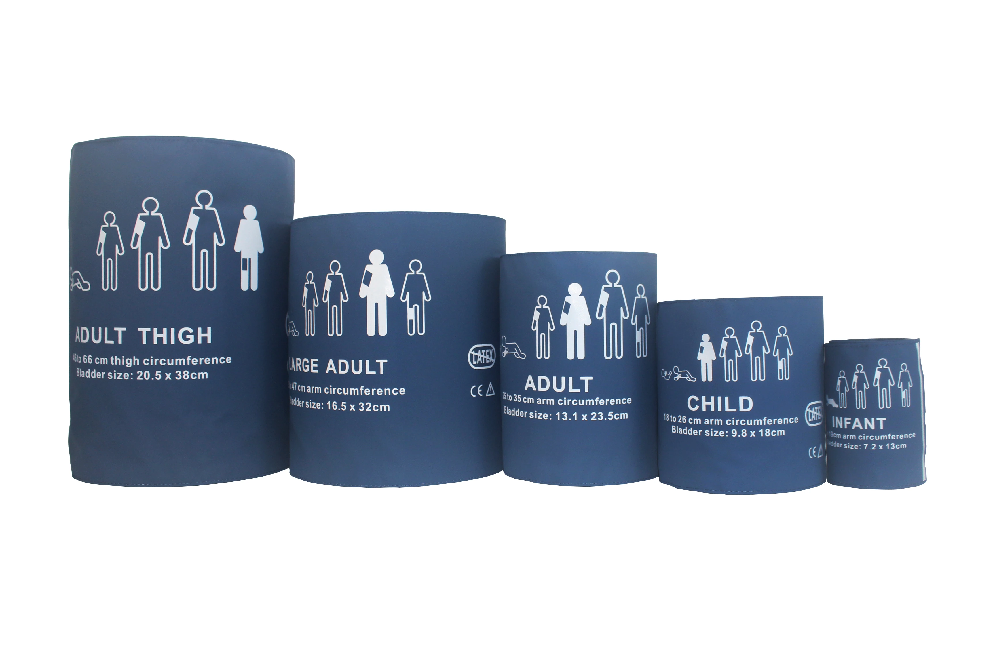 1pc Medical 33-47cm NIBP Cuff Soft PU Material Reusable Single Double Tube Large Adult Nibp   Pressure Cuff