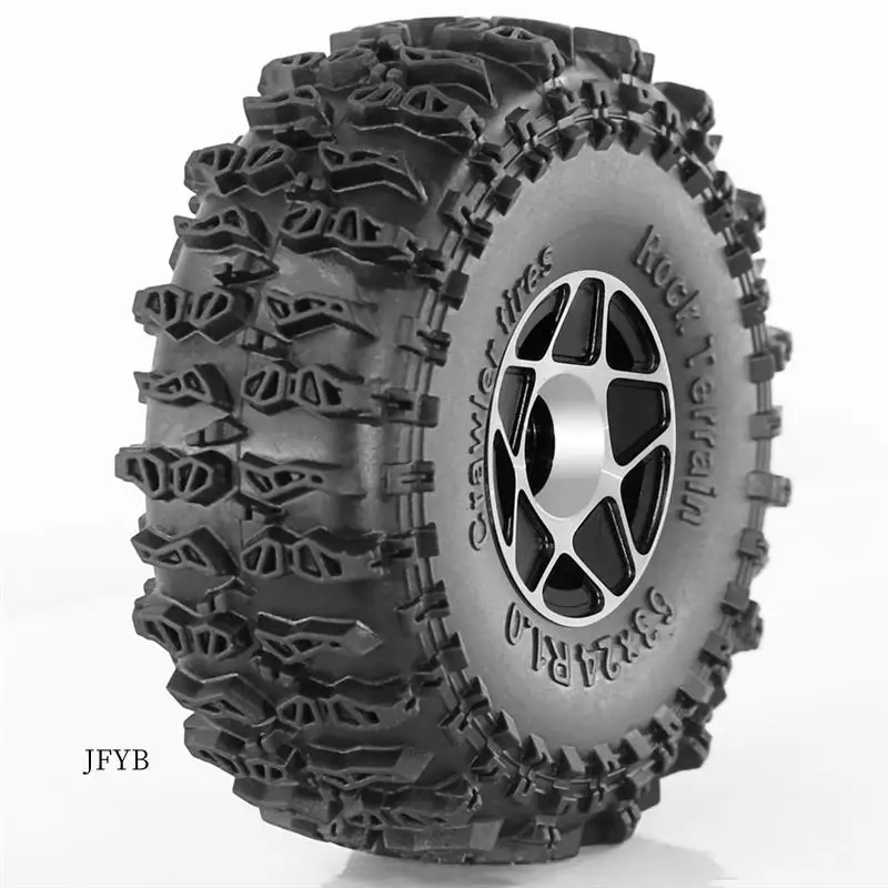 

JY-4Pcs 63 мм 1,0-дюймовый набор металлических колес с замком для 1/18 1/24 RC гусеничного автомобиля TRX4M SCX24 AX24 FCX24, обновленная часть