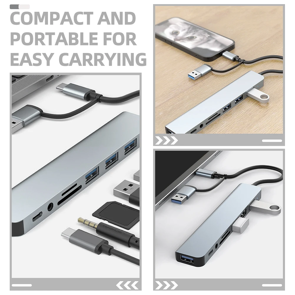 

Typec Hub 3.0 Multi Port Adapter For Laptop Splitter With Multiple Usb Ports Expansion Dock Compact Portable Hub Usb Expander