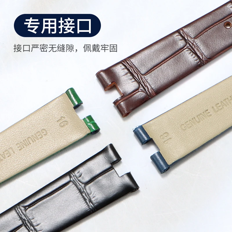 Tali jam tangan kulit Van Cleef & Arpels asli untuk model asli tali kulit sapi seri ALHAMBRA semanggi empat daun dengan tali kulit sapi