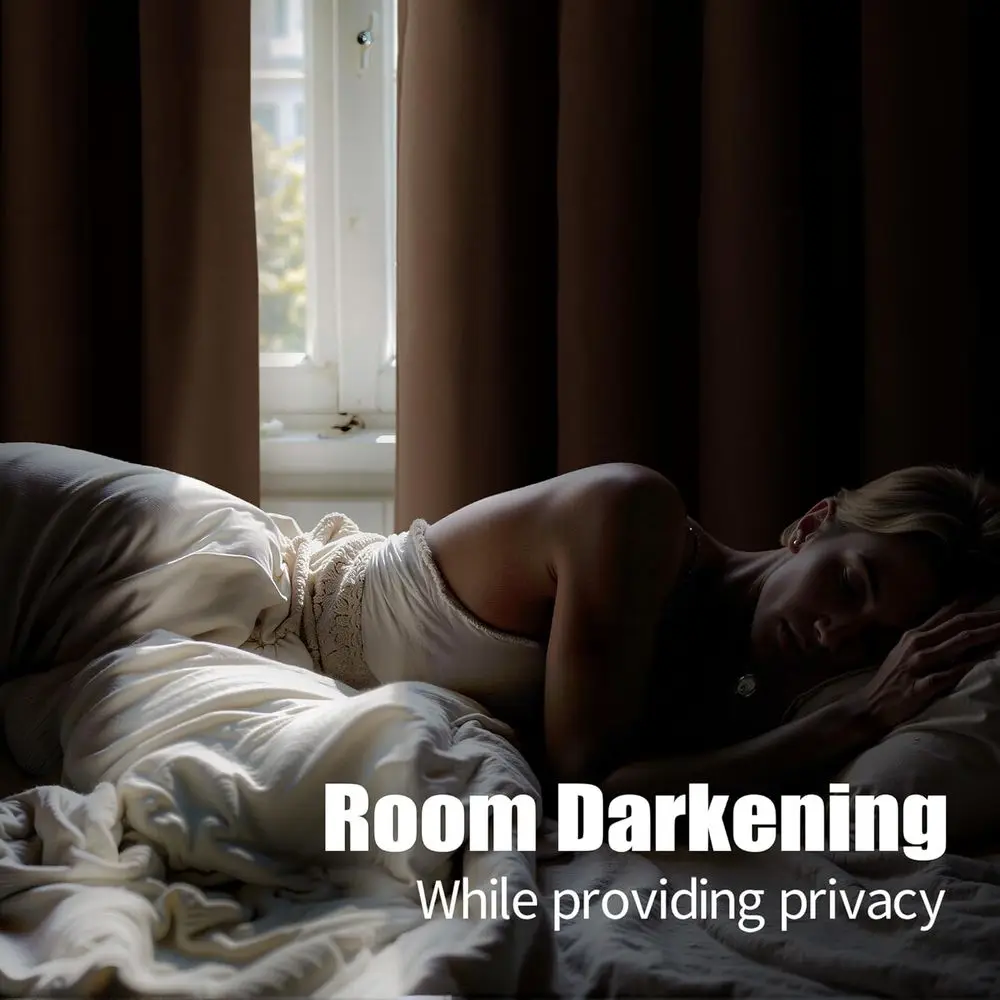ستارة مخملية بنية داكنة معزولة حراريًا 90، مجموعة من لوحتين لغرفة المعيشة، باب منزلق، خصوصية غرفة النوم