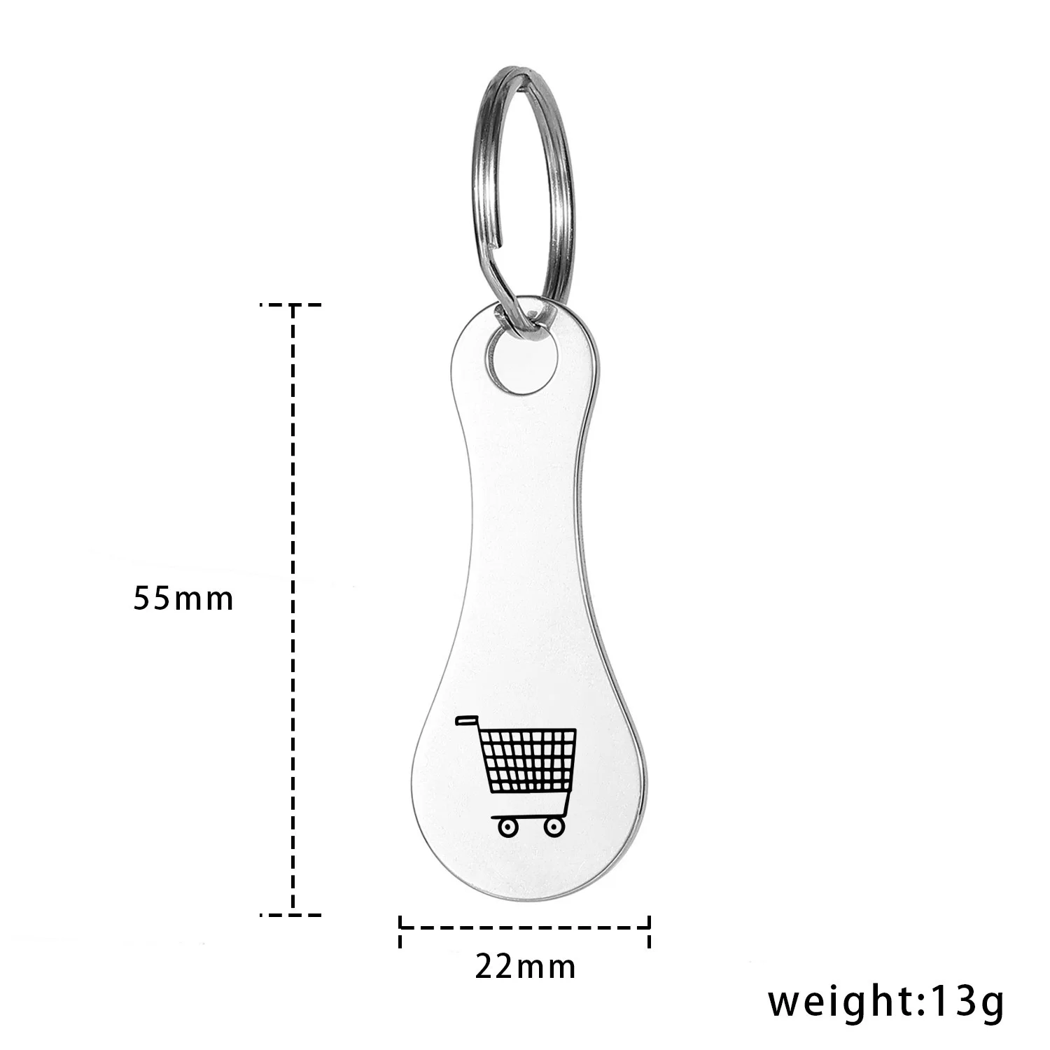 Shopping Cart Token Stainless Steel Hard Portable Key Ring Metallic Keychain for Key Hook Practical Daily Use Accessorie Cart