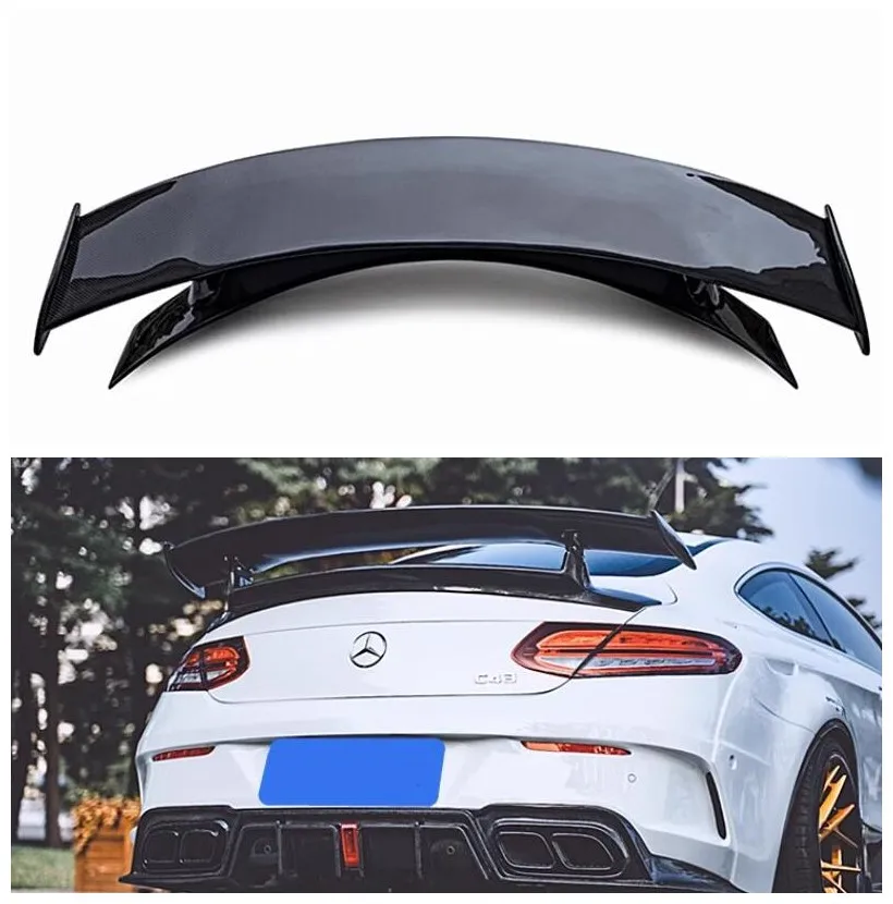 

For Mercedes Benz C Class W205 C300 C43 C63 2019-2021 Real Carbon Fiber Rear Trunk Wing Roof Top Spoiler Full Body Kit